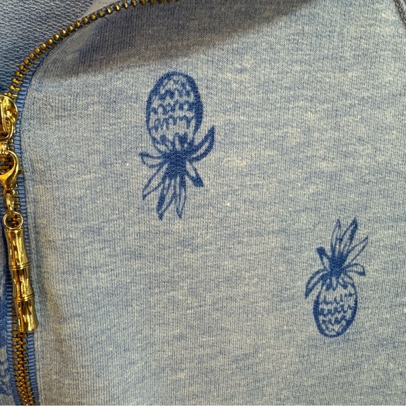 Lilly Pulitzer Skipper Popover Dress "Bennet Blue Pineapple Burnout" print - Picture 6 of 9